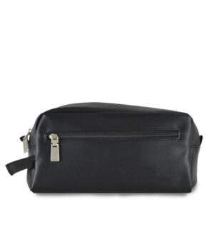 Toalettveske i kunstskinn, svart