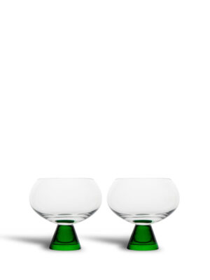 Glass Indy, klar/grønn, 2-pk.