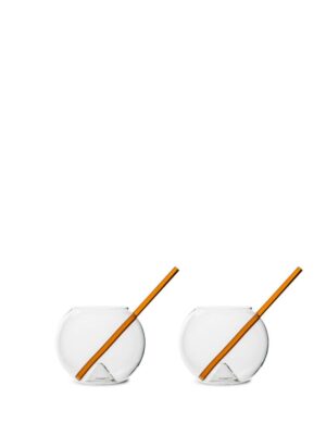 Glass med sugerør Magaluf 2-pack