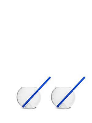 Glass med sugerør Magaluf 2-pack