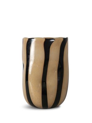 Vase Curt, Svart/beige
