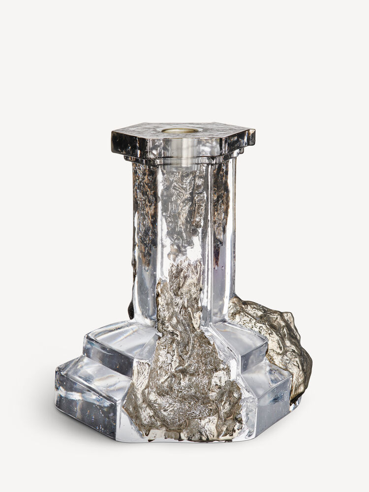 Rocky Baroque candlestick glossy glaze 175mm