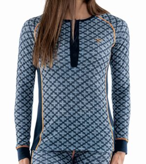 Termo Sequal Jaquard Round Neck Button LS W